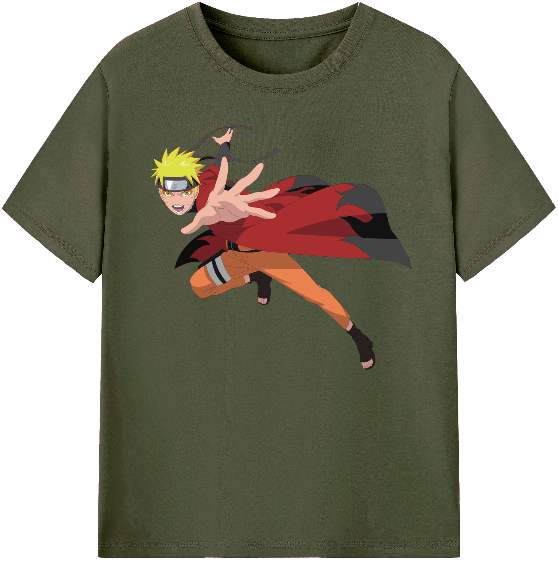 （画像用） NARUTO -ナルト- うずまき ナルト Uzumaki Naruto 綿100％ メンズ半袖Tシャツ｜肌触りやわらか＆通気性
